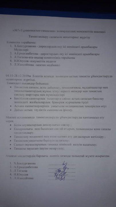 Тамақтандыру мониторингі